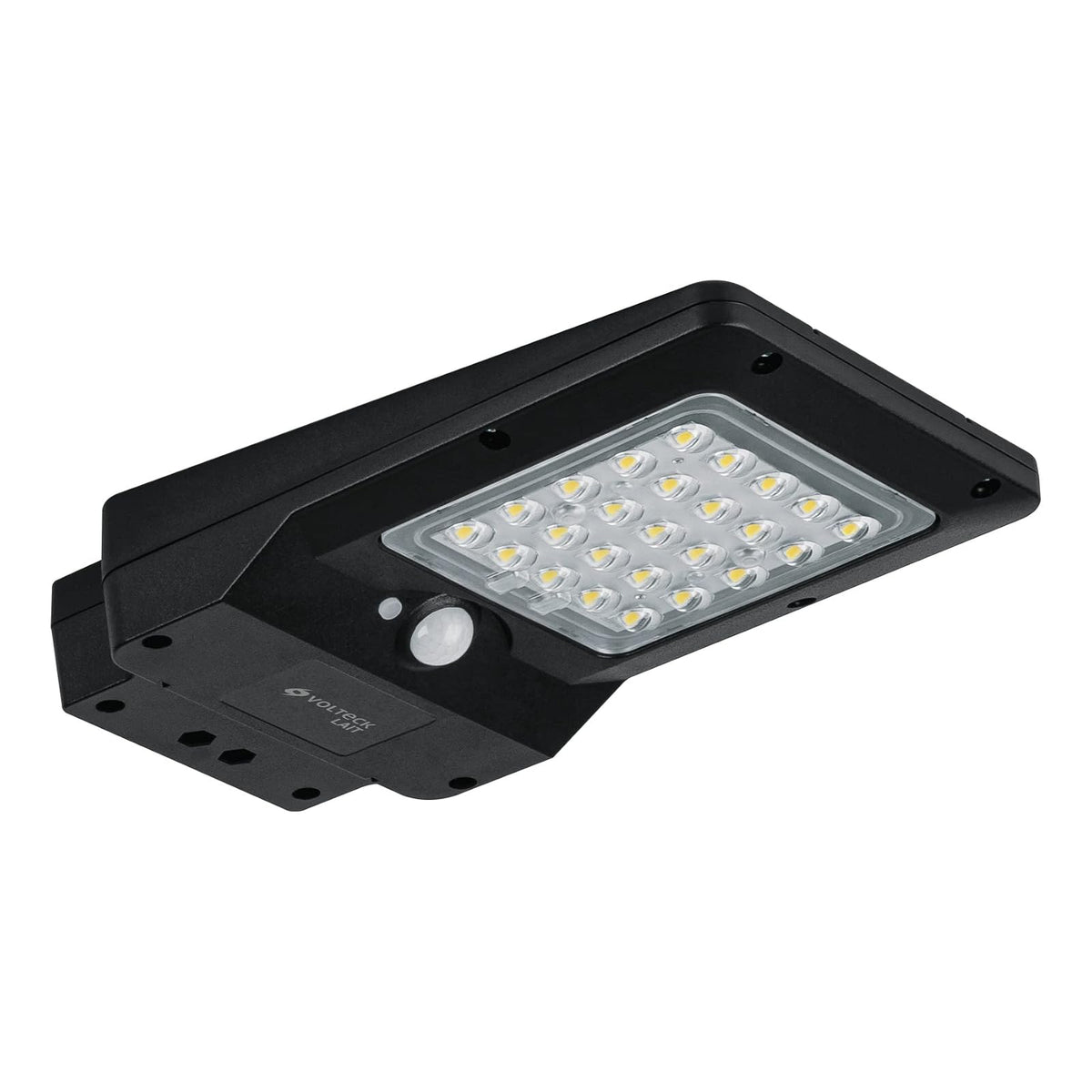 Volteck SUB-900L, Luminario suburbano LED 4 W con panel solar, luz blanca fría 6500K, IP 65, color negro