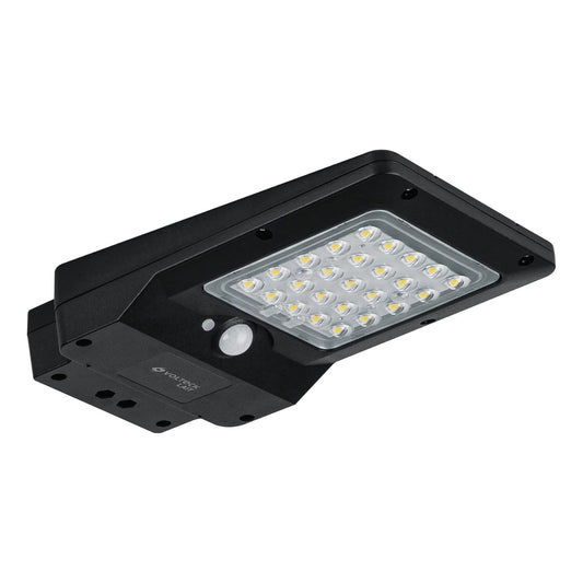 Volteck SUB-900L, Luminario suburbano LED 4 W con panel solar, luz blanca fría 6500K, IP 65, color negro
