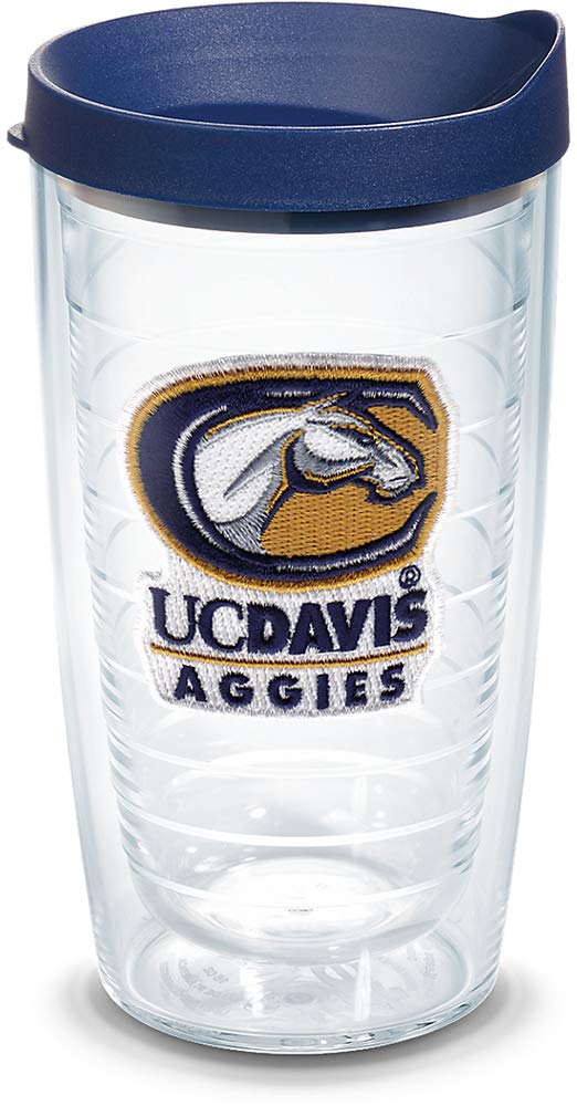 Tervis Vaso con Tapa, Diseños de Equipos Universitarios NCAA - Ca Univ Davis - 473,18ml - Transparente