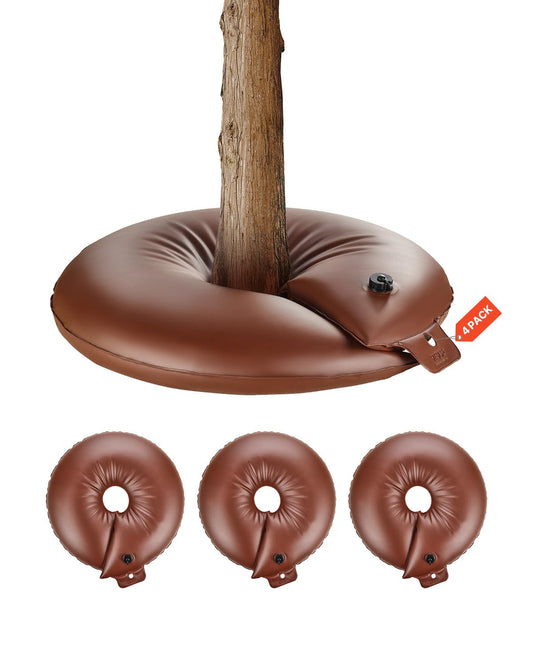 VEVOR 4 PCS Anillo de Riego para Árboles de Gran Capacidad de 60,6 L y Liberación Lenta de 6 a 9 Horas, Bolsas de Riego de PVC para Plantación Rellenables, para Goteo de Raíces de Árboles y Arbustos