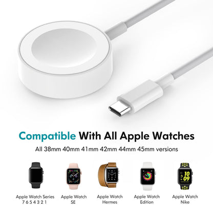 NEVOLA Cable USB-C para Cargador de Apple Watch de 6.6 pies, para iWatch Cargador magnético rápido inalámbrico Compatible con Apple Watch Series 7/6/5/4/3/2/1/SE