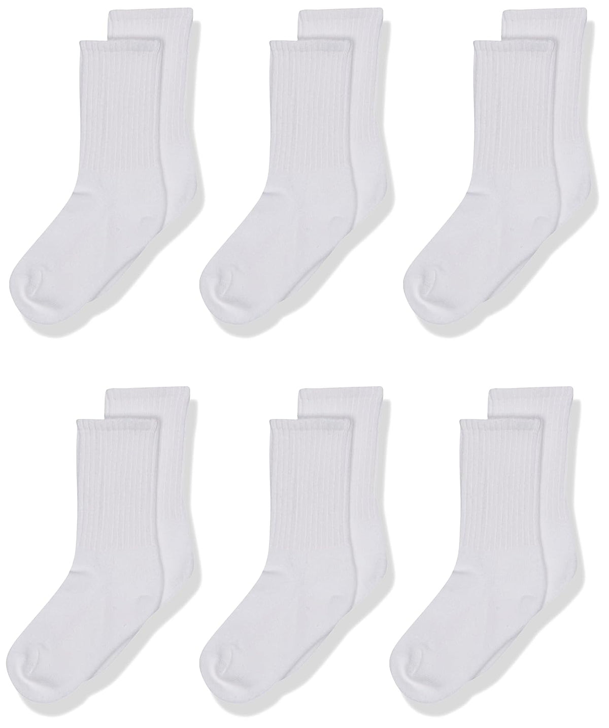 Jefferies Socks Calcetines de algodón sin costuras, medio cojín, paquete de 6 pares Calcetines de algodón sin costuras, medio cojín, paquete de 6 pares Niñas