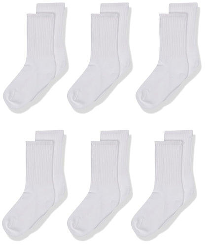 Jefferies Socks Calcetines de algodón sin costuras, medio cojín, paquete de 6 pares Calcetines de algodón sin costuras, medio cojín, paquete de 6 pares Niñas