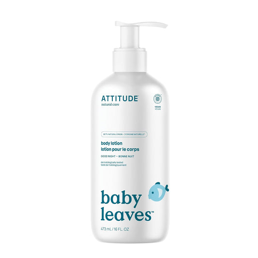 ATTITUDE Natural Baby Body Lotion | EWG VERIFIED, Hypoallergenic, Dermatologist Tested | 100% Safe Baby Body Lotion | Baby leaves science Collection | Almond Milk (16 Fluid Ounce)