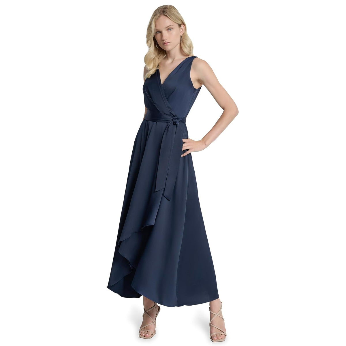 DKNY - Vestido de Manga Corta con Botones para Mujer