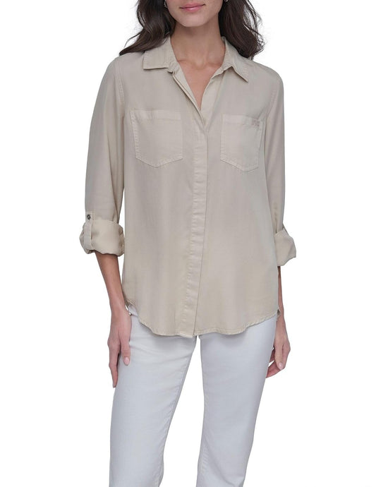 DKNY - Manga Larga para Mujer, Casual, Suave, cómoda