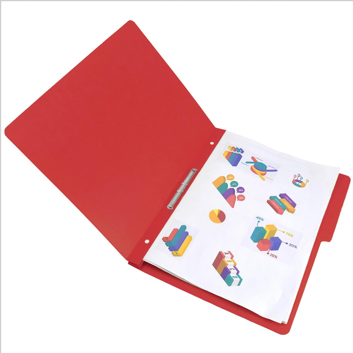 Wilson Jones Accopress Carpeta Carta con Broche, 300 Hojas, Rojo, 90 Piezas
