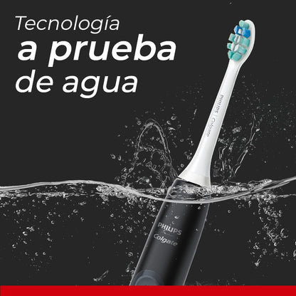 Philips Colgate Cepillo Dental Eléctrico SonicPro 50 Dientes Más Blancos | Limpia, Blanquea y Cuida Encías para una Buena Higiene Bucal, Remueve hasta 600% Más Placa