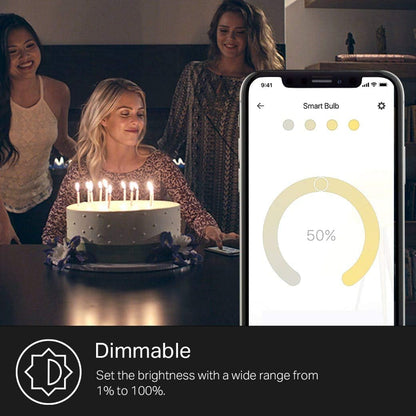 Kasa Smart KL110 - Bombilla LED Smart Wi-Fi Alexa funciona con Alexa y Google Home, A19 regulable, 2,4 GHz, no requiere concentrador, 800 lm, blanco suave (2700 K), 10 W (equivalente a 60 W)