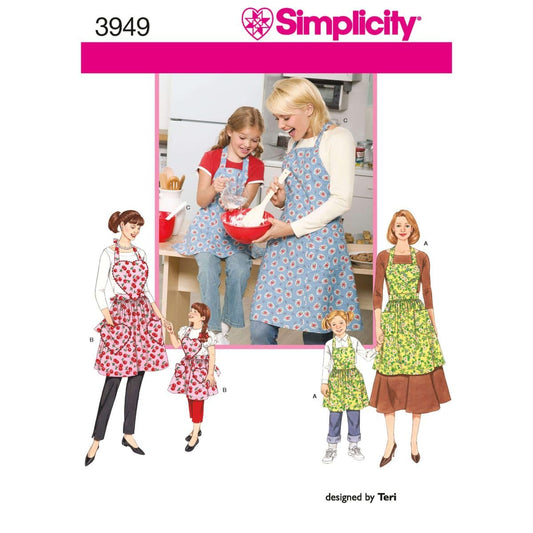 Simplicity - Delantal a juego para niños y adultos, tallas S-L