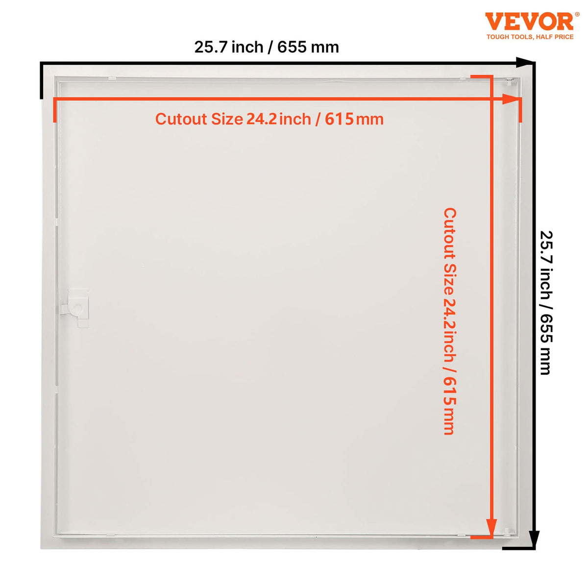 VEVOR Panel de acceso de metal para techo de paneles de yeso, puertas de acceso de fontanería de 24 x 24 pulgadas con cierre de leva, cubierta de acero resistente para orificio de pared, panel