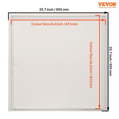 VEVOR Panel de acceso de metal para techo de paneles de yeso, puertas de acceso de fontanería de 24 x 24 pulgadas con cierre de leva, cubierta de acero resistente para orificio de pared, panel