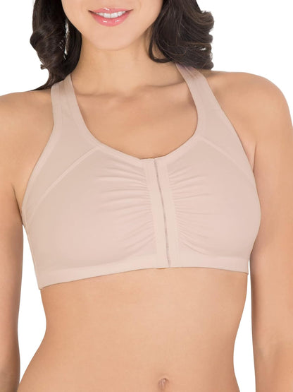 Fruit of the Loom Sujetador Deportivo con Espalda Cruzada con Cierre Frontal, Paquete de 2 Sujetador Deportivo para Mujer