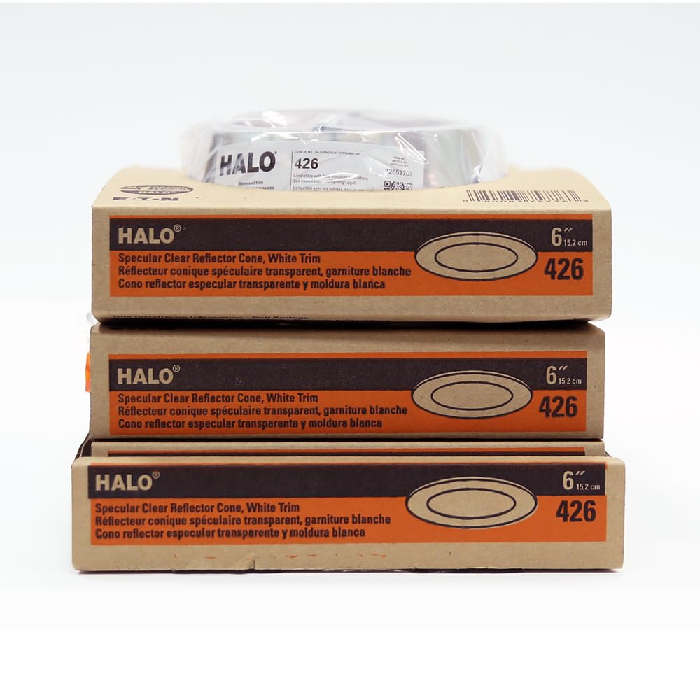 Halo 426, 6" Trim Reflector Cone White with Clear Specular Reflector Cone