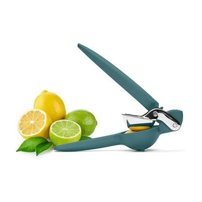 Chef'n FreshForce Exprimidor de limón de cítricos, prensa manual de mano con mecanismo de doble engranaje para una extracción máxima de jugo, verde Collard