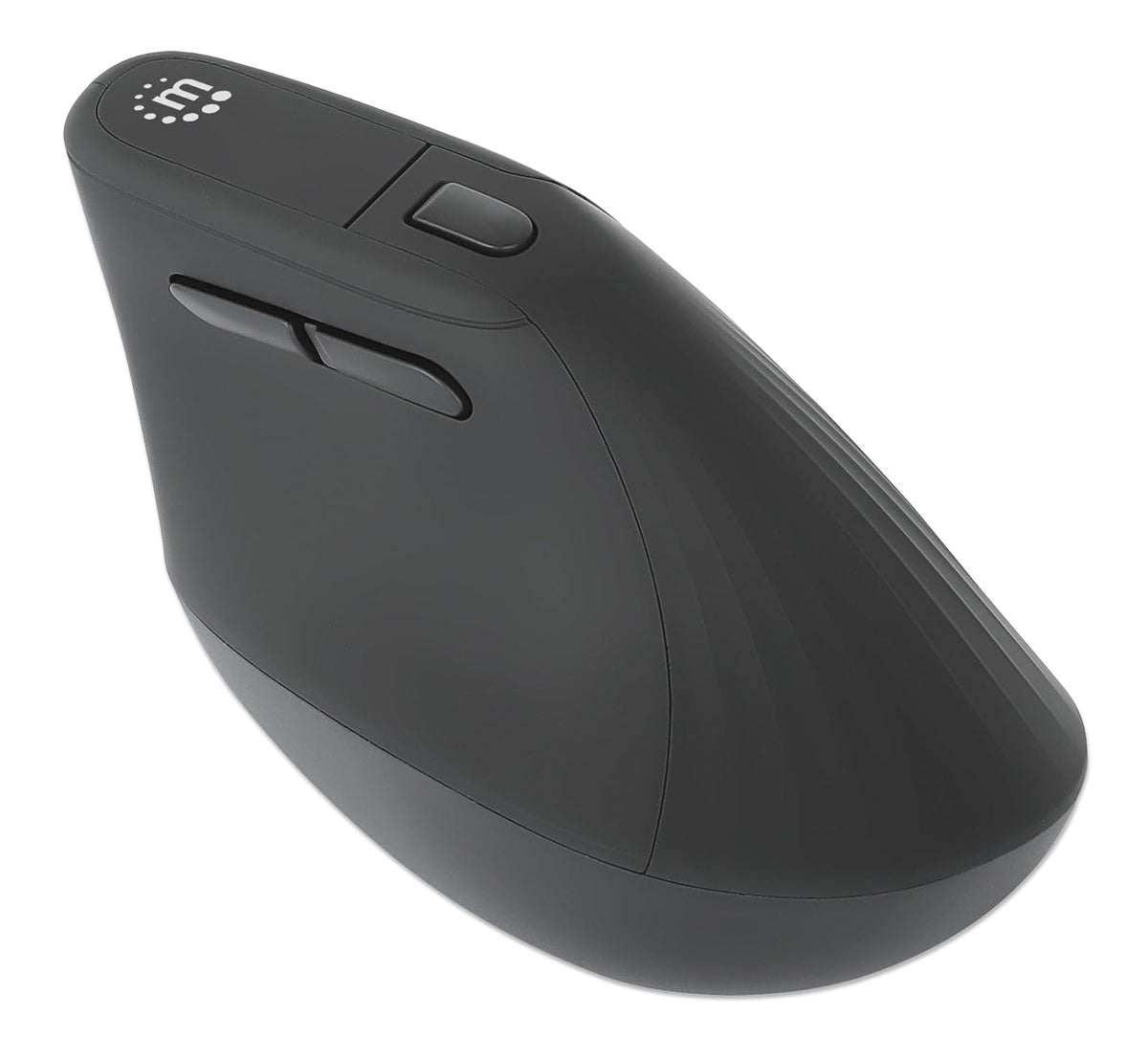 Manhattan 190336 Mouse Ergonómico Vertical Inalámbrico USB 2.4 GHz con nanorreceptor, 800/1200/1600 dpi Ajustables, diseño ergonómico 60°, Compatible con Windows, macOS, Linux y ChromeOS