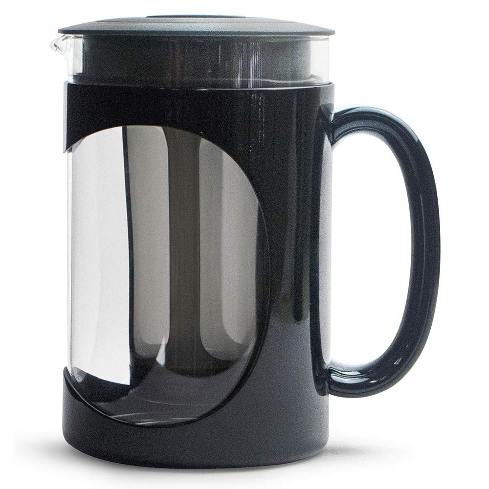 Primula Burke Deluxe - Cafetera helada, mango de agarre cómodo, jarra de vidrio duradera, filtro de malla extraíble, tamaño perfecto de 6 tazas, apto para lavaplatos, 1.6 cuartos de galón, color negro
