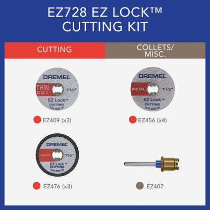 Dremel 2615E728AB Set/Kit de Accesorios EZ Lock, 11 piezas