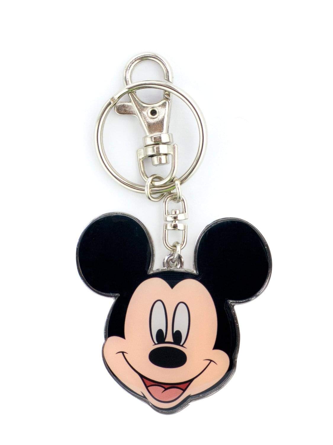 Disney Mickey Llavero de peltre de dos caras, color negro, 1 pulgada