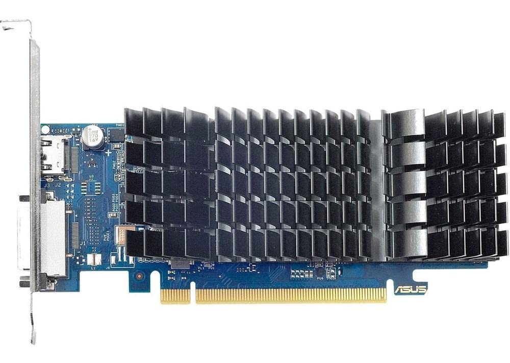ASUS GeForce GT 1030 Tarjeta de Video para Oficina y reproducción de Video | GeForce GT 1030, 2GB GDDR5 64-bit, PCIe 3.0, HDMI 2.0b + DVI-D, pasiva sin ventilador (0dB), sin conector de poder, PSU 300W