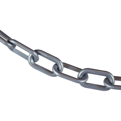 Mr. Chain - Cadena de barrera de plástico, plata, diámetro de eslabones de 2 pulgadas, longitud de 25 pies (50008-25)