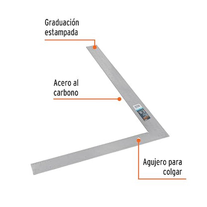 Truper E-16X24, Escuadra para cantero, cantos rectificados, 16"x24"
