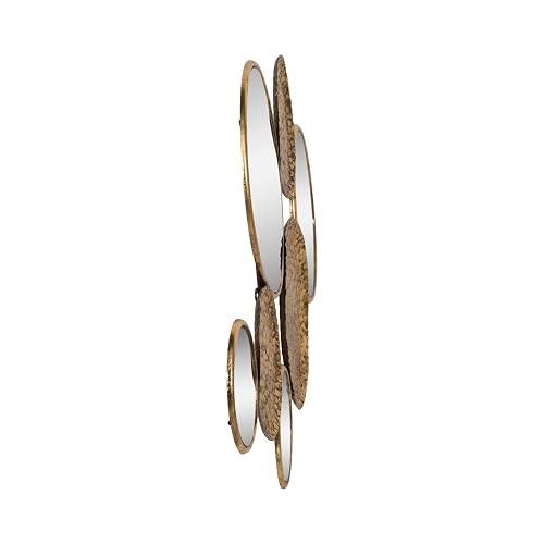 Sagebrook Home - Espejo de pared de metal metálico, moderno acento geométrico decorativo, decoración de pared colgante para sala de estar, recámara o entrada, dorado 39 x 24 pulgadas
