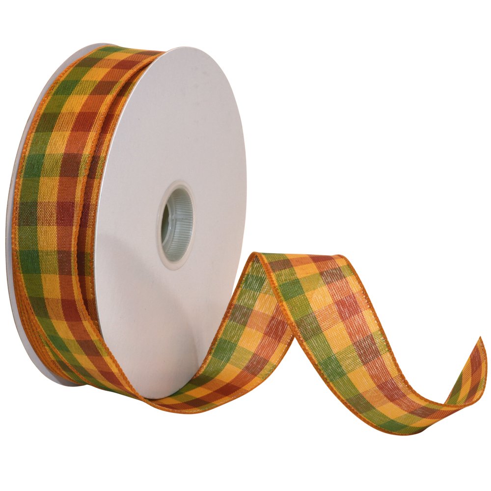Morex Cinta de Tela con Alambre para Manualidades de Otoño - Harvest Gold - 1-1 - 2 In x 50-Yd