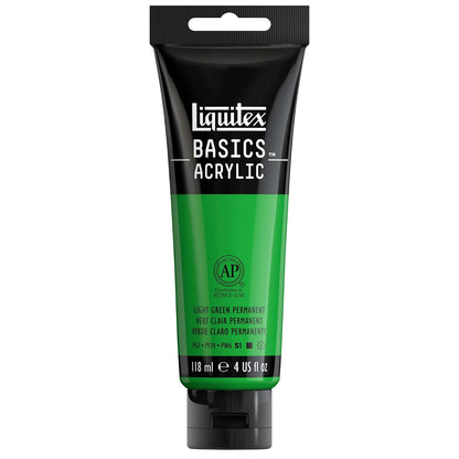 Liquitex Basics Pintura Acrílica, Tubo de 4 oz - Verde (Light Green Permanent 312) - Tubo de 4 oz