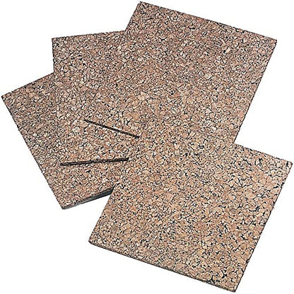 Quartet Azulejos de corcho, tablero de corcho, 12 x 12 pulgadas, tablero de corcho, tableros de anuncios de pared, natural, 4 unidades (paquete de 1)