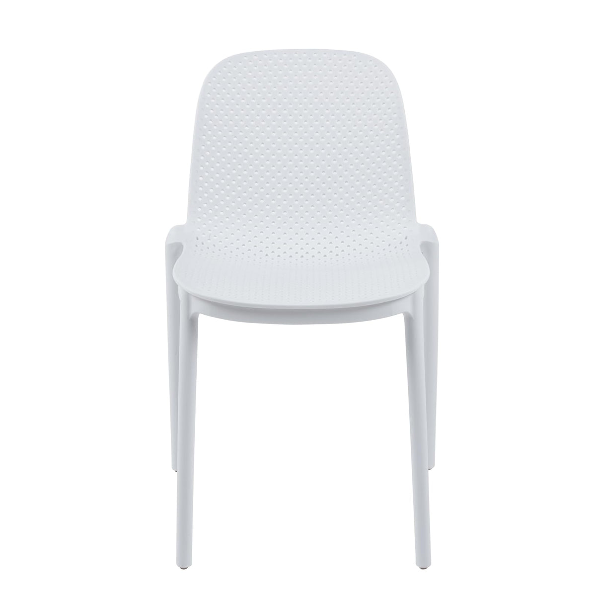 International Home 4 Sillas de Plastico de Comedor Interior y Exterior, con Proteccion UV, Estilo Minimalista, Color Blanco