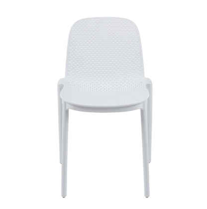 International Home 4 Sillas de Plastico de Comedor Interior y Exterior, con Proteccion UV, Estilo Minimalista, Color Blanco