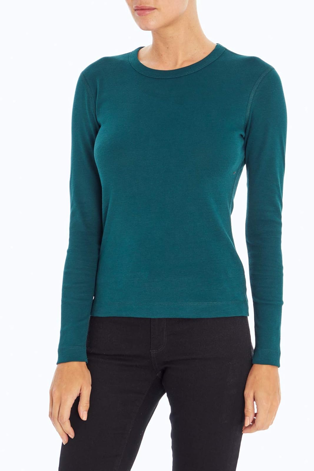 Three Dots Women's Long-Sleeve Crew-Neck T-Shirt