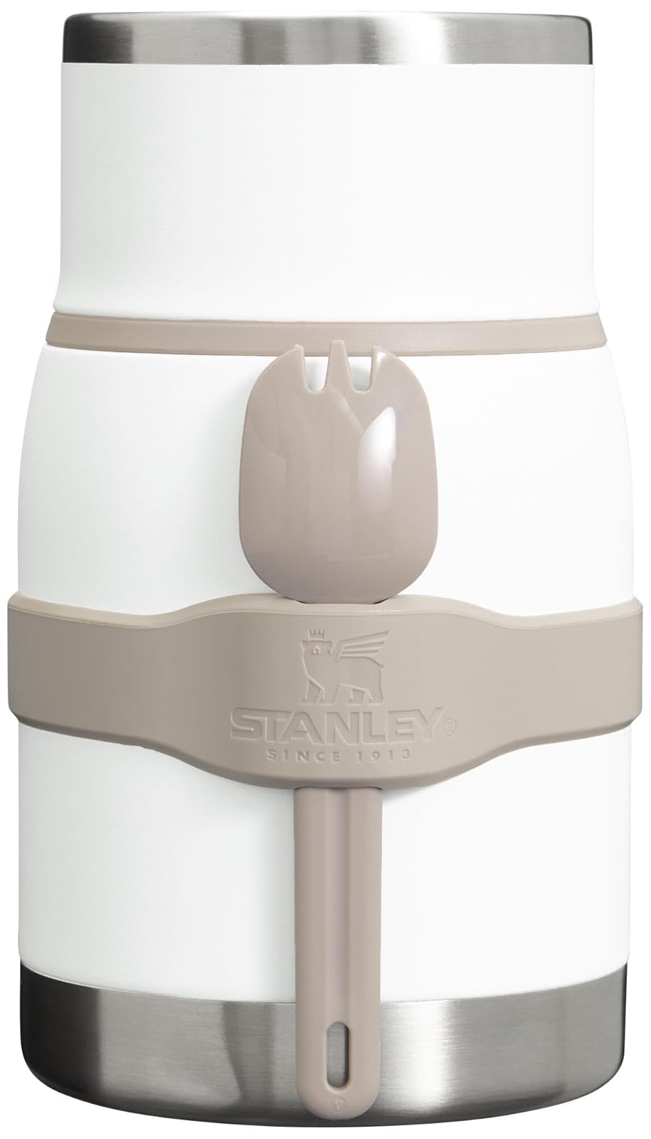 STANLEY Adventure To-Go - Tarro de comida y tenedor de 24 onzas, recipiente de alimentos aislado al aspiradora, tapa de rosca de boca ancha, plegable para viajes, acero inoxidable con tapa a prueba de