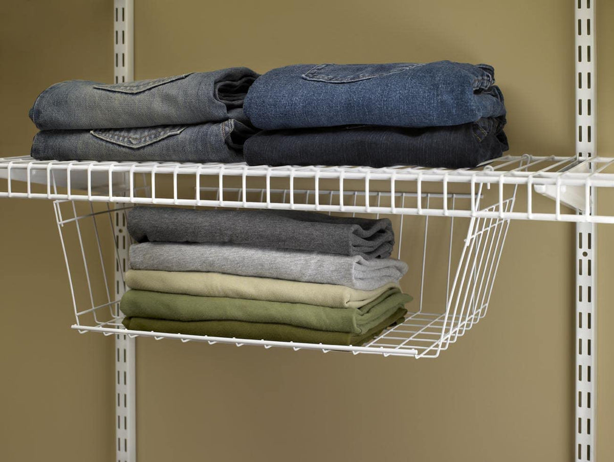 ClosetMaid Estante Colgante de Alambre para Almacenamiento, organización en Armario o despensa, sin Montaje ni instalación, Duradero, Blanco