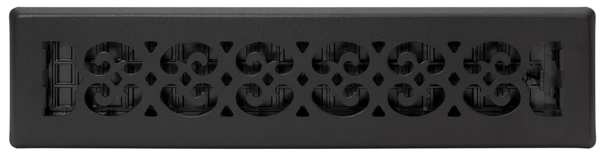 Decor Grates ST214 - Registro de piso con diseño de pergamino, 2 x 14 pulgadas, color negro texturizado