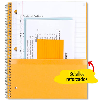 Five Star Cuaderno Personalizable de Espiral Profesional 100 Hojas a Raya 1 Materia