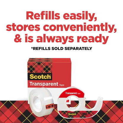 Scotch Cinta transparente, 4 rollos dispensados, versátil, acabado transparente, diseñado para oficina y uso doméstico, 3/4 x 850 pulgadas (4814)