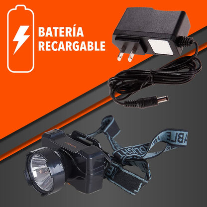 Tecnolite - Linterna Led Recargable para Cabeza, Con Baterías, Luz Led, En Color Negro 8 hrs de Uso, 80 Lumens, 60 m. de Distancia, 1 W, 5 VCD, Luz de Día 6 5000 k, Aplicación Portátil
