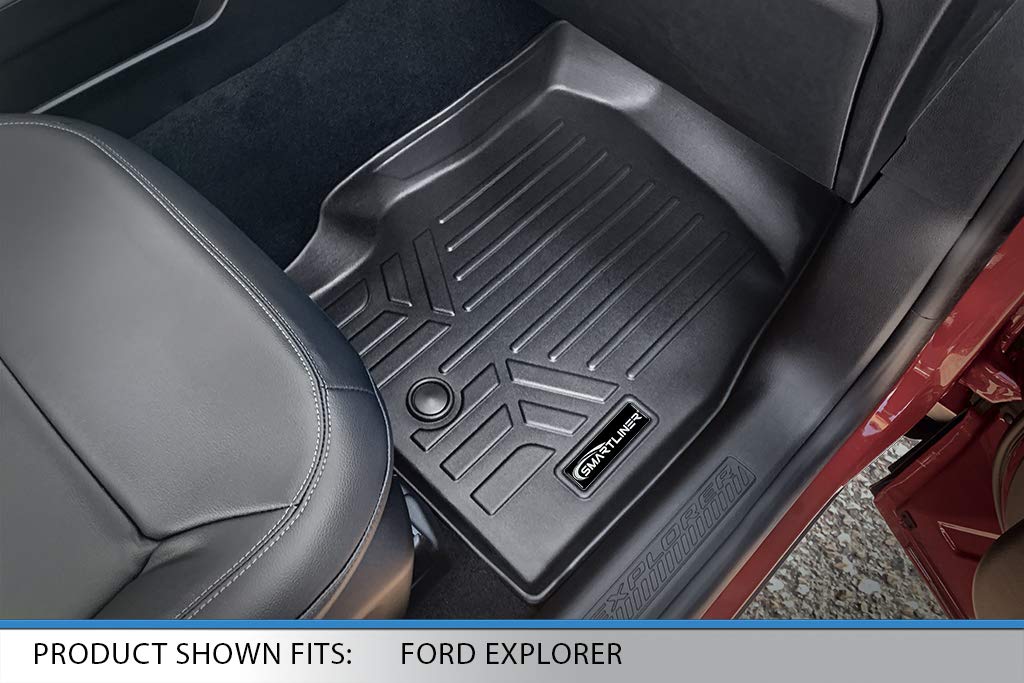 SMARTLINER Juego de Alfombrillas de Piso de Ajuste Personalizado para Todo Tipo de Clima, Compatible con Ford Explorer 2020-2023