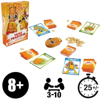 Hasbro Gaming Papas Traidoras Juego de Cartas, Juego dinámico con Rondas de 25 Minutos, para familias y Adultos, para 3 a 10 Jugadores, + 8 años