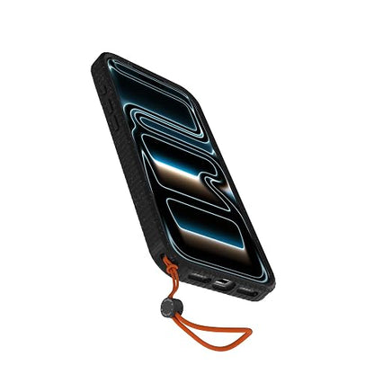 Sole Series - Carcasa para iPhone 17 Pro MAX, Color Negro | Funda para iPhone con bordes de rodadura, funda protectora para iPhone con lazo para dedos, compatible con Magsafe