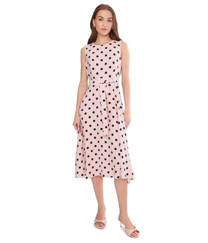 Calvin Klein Vestido Midi sin Mangas con cinturón. Vestido para Mujer