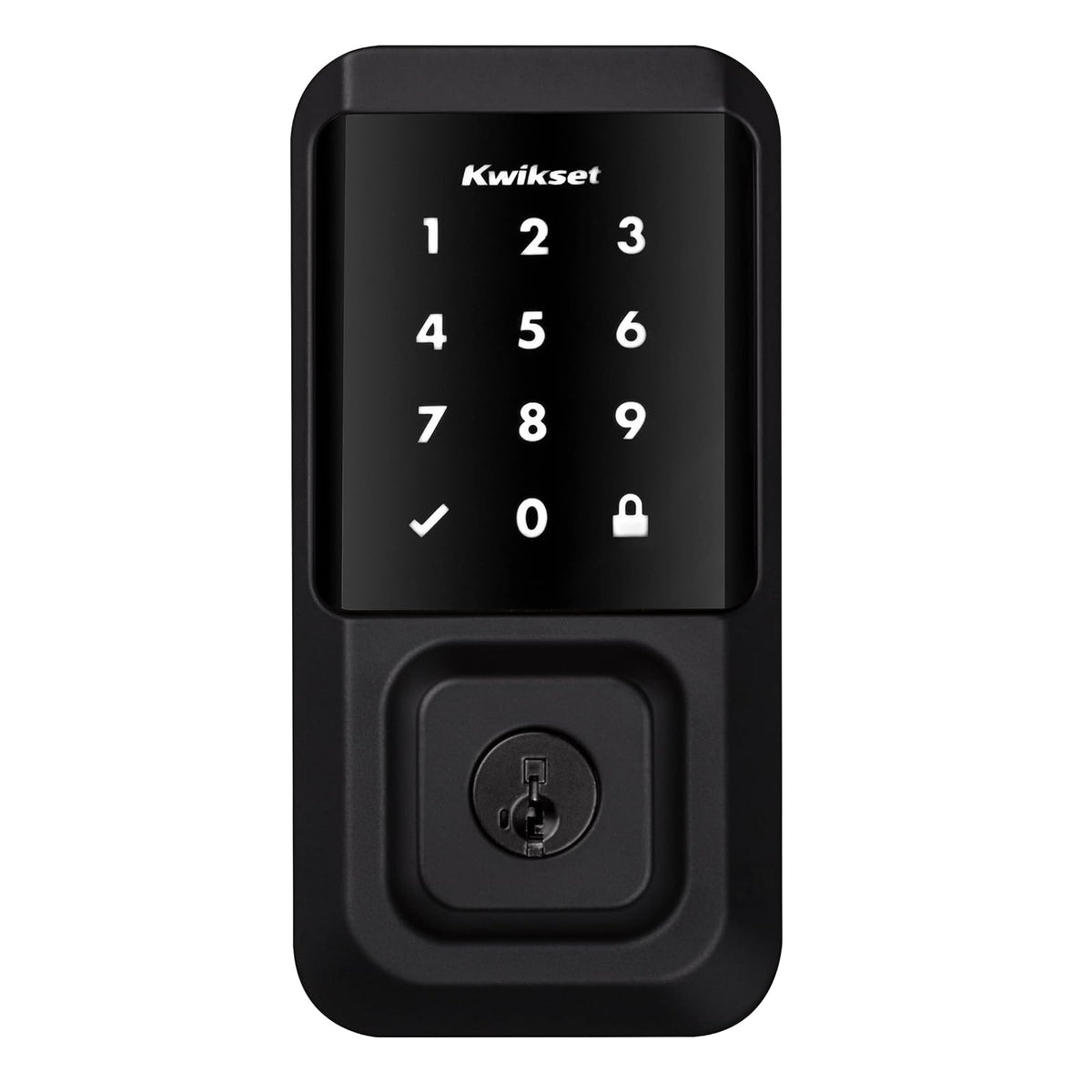 Kwikset Halo - Cerradura inteligente Wi-Fi, puerta de entrada sin llave, cierre de visualización táctil, acabado negro mate, certificado AAA, certificado UL, fácil de instalar, sin concentrador