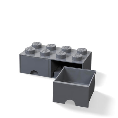 Room Copenhagen, Lego Cajón de Ladrillos – Almacenamiento y decoración apilables – Ladrillo 8, Gris Oscuro