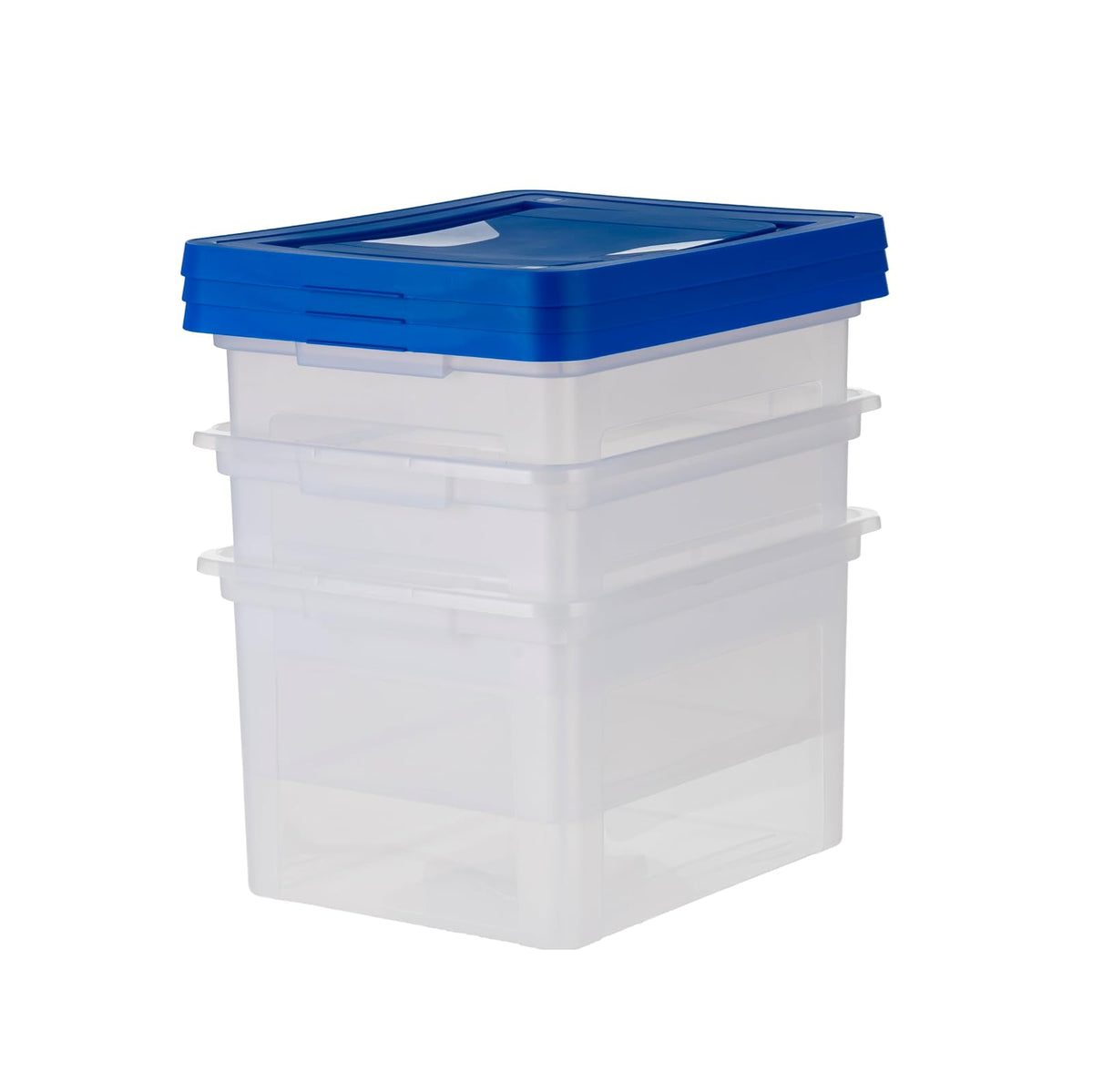 IRIS USA - Caja de archivos, caja organizadora de archivos de plástico con tapas, cartas/archivos legales, caja de documentos importante, contenedor de almacenamiento portátil, apilable, encajable