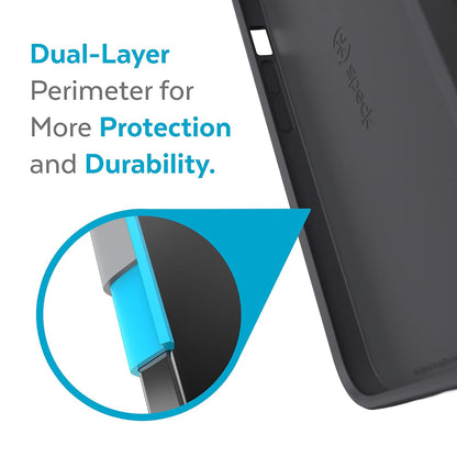 Speck - Funda para iPhone 13 Pro, protección contra caídas y arañazos con protección de Doble Capa y diseño Delgado para iPhone 13 Pro, CandyShell Pro, Negro/Gris pizarrón