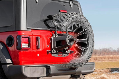 Rough Country 10529 Soporte Reubicación Neumáticos Repuesto Acero Negro para Jeep Wrangler JL 18-22