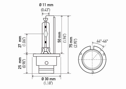 Hella D4S4300K Foco Xenón Standard en Caja con Instructivo Gráfico