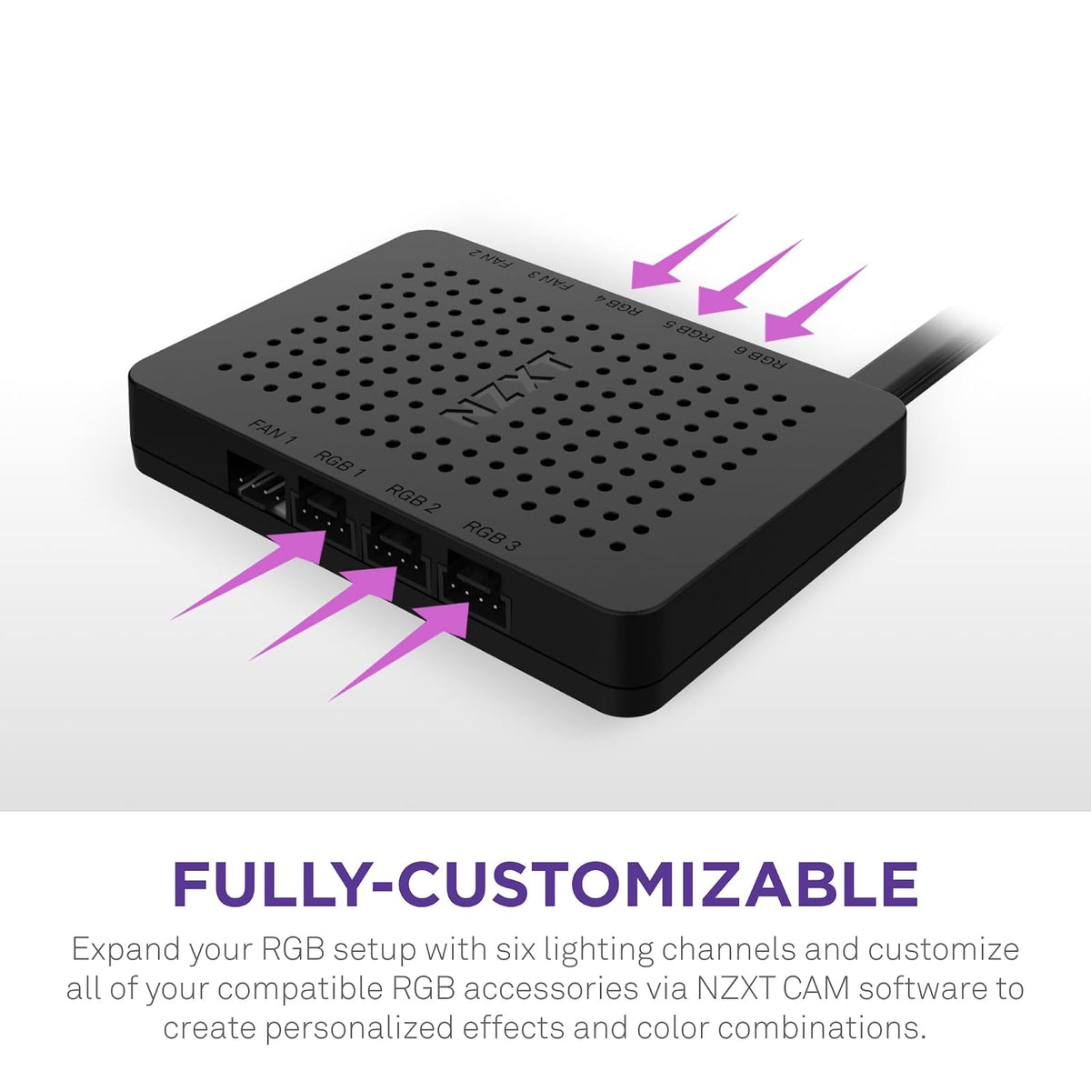 Nzxt RGB & Fan Controller AC-CRFR0-B1-6 canales de iluminación RGB - 3 canales de ventilador - Personalización de iluminación RGB - Negro